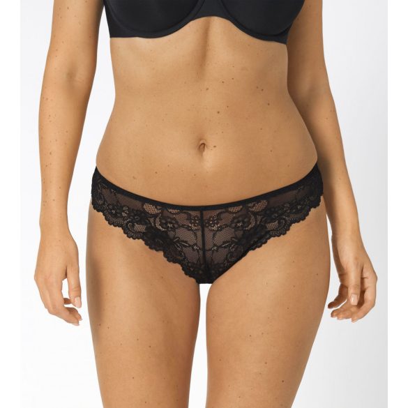 Triumph Tempting Lace Brazilian String fekete