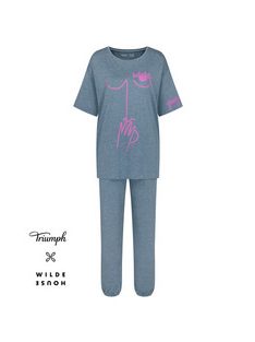   Triumph SETS PK SSL 10 CO/MD hosszú szárú  pizsama szett kék-pink